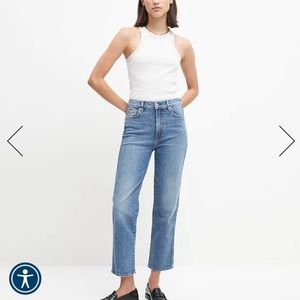 7 FOR ALL MANKIND high waisted cropped straight jeans size 27 distressed